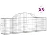 Paniers à gabions arqués 8 pcs 200x30x60/80 cm Fer galvanisé 556232556232
