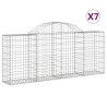 Paniers à gabions arqués 7 pcs 200x30x80/100 cm Fer galvanisé 556234556234