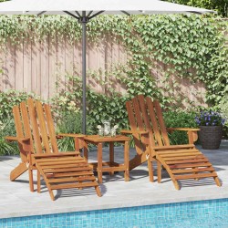 Chaises Adirondack de jardin repose-pieds lot de 2 Bois acacia 556235556235