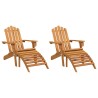 Chaises Adirondack de jardin repose-pieds lot de 2 Bois acacia 556235556235