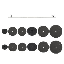 Barre d'haltères avec plaques 90 kg 556239556239