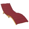 Coussin de chaise longue rouge bordeaux 200x70x3cm tissu oxford 556243556243