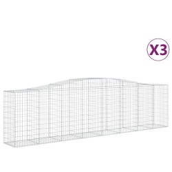 Paniers à gabions arqués 3 pcs 400x50x100/120 cm Fer galvanisé 556250556250