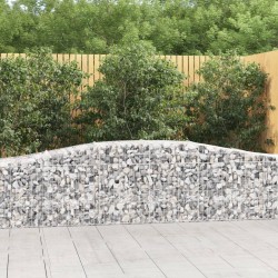 Paniers à gabions arqués 4 pcs 400x50x60/80 cm Fer galvanisé 556251556251