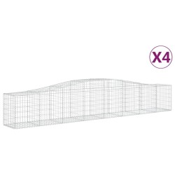 Paniers à gabions arqués 4 pcs 400x50x60/80 cm Fer galvanisé 556251556251