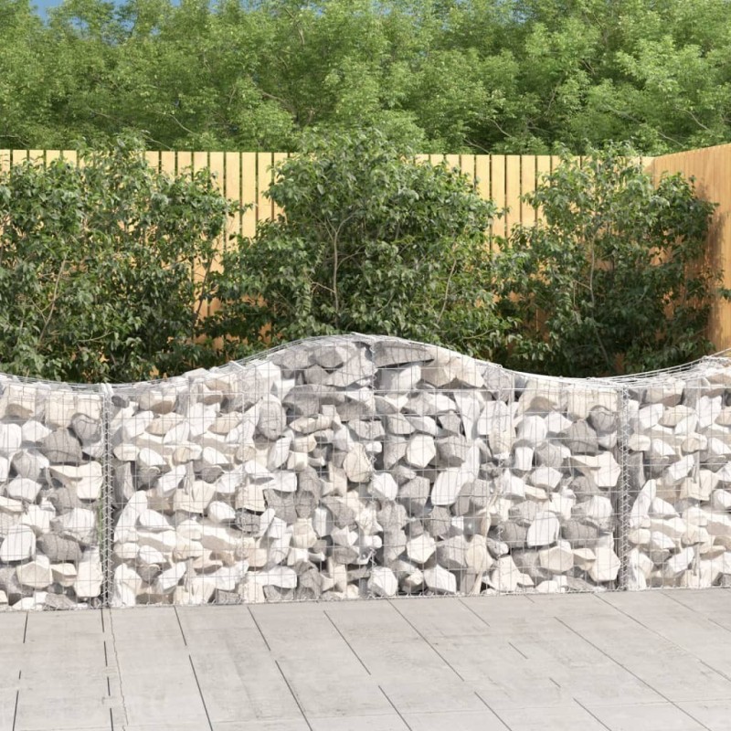 Paniers à gabions arqués 5 pcs 200x50x80/100 cm Fer galvanisé 556252556252