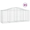 Paniers à gabions arqués 5 pcs 200x50x80/100 cm Fer galvanisé 556252556252