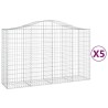 Paniers à gabions arqués 5 pcs 200x50x120/140 cm Fer galvanisé 556253556253