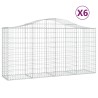 Paniers à gabions arqués 6 pcs 200x50x100/120 cm fer galvanisé 556255556255