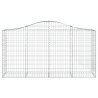 Paniers à gabions arqués 6 pcs 200x50x100/120 cm fer galvanisé 556255556255