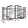 Paniers à gabions arqués 6 pcs 200x50x100/120 cm fer galvanisé 556255556255