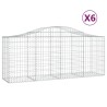 Paniers à gabions arqués 6 pcs 200x50x80/100 cm Fer galvanisé 556256556256
