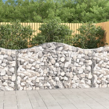 Paniers à gabions arqués 5 pcs 200x50x100/120 cm fer galvanisé 556257556257