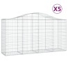 Paniers à gabions arqués 5 pcs 200x50x100/120 cm fer galvanisé 556257556257