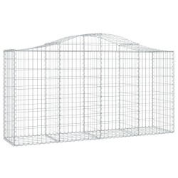 Paniers à gabions arqués 5 pcs 200x50x100/120 cm fer galvanisé 556257556257