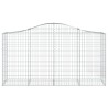 Paniers à gabions arqués 5 pcs 200x50x100/120 cm fer galvanisé 556257556257