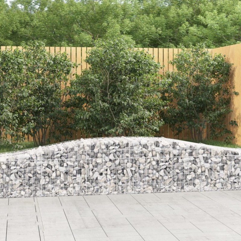 Paniers à gabions arqués 5 pcs 400x50x40/60 cm Fer galvanisé 556258556258