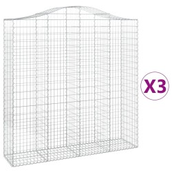 Paniers à gabions arqués 3 pcs 200x50x200/220 cm Fer galvanisé 556259556259