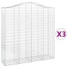 Paniers à gabions arqués 3 pcs 200x50x200/220 cm Fer galvanisé 556259556259