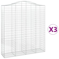 Paniers à gabions arqués 3 pcs 200x50x220/240 cm Fer galvanisé 556260556260