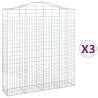 Paniers à gabions arqués 3 pcs 200x50x220/240 cm Fer galvanisé 556260556260