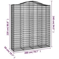 Paniers à gabions arqués 3 pcs 200x50x220/240 cm Fer galvanisé 556260556260