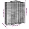 Paniers à gabions arqués 3 pcs 200x50x220/240 cm Fer galvanisé 556260556260