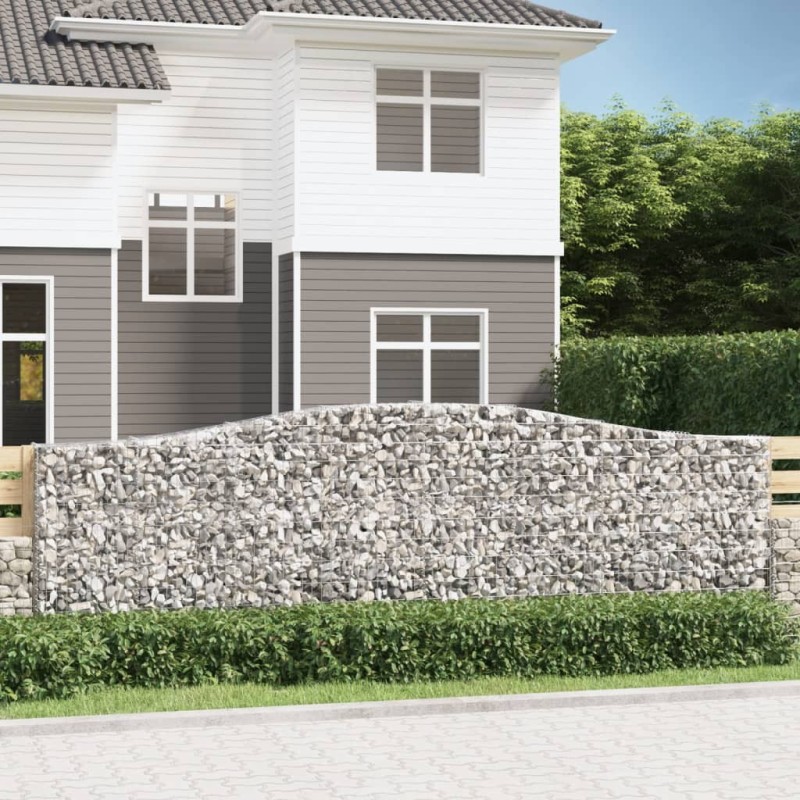 Paniers à gabions arqués 3 pcs 400x30x120/140 cm Fer galvanisé 556262556262