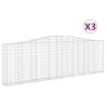 Paniers à gabions arqués 3 pcs 400x30x120/140 cm Fer galvanisé 556262556262