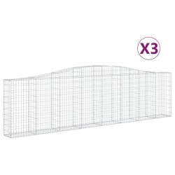 Paniers à gabions arqués 3 pcs 400x30x100/120 cm Fer galvanisé 556263556263