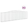 Paniers à gabions arqués 3 pcs 400x30x100/120 cm Fer galvanisé 556263556263