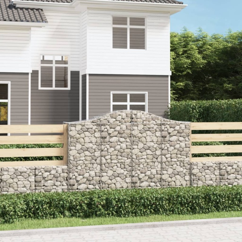 Paniers à gabions arqués 4 pcs 200x50x140/160 cm Fer galvanisé 556264556264