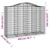 Paniers à gabions arqués 4 pcs 200x50x140/160 cm Fer galvanisé 556264556264