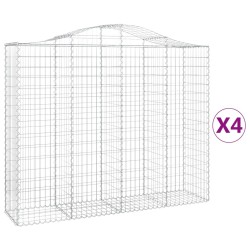Paniers à gabions arqués 4 pcs 200x50x160/180 cm Fer galvanisé 556265556265