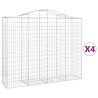 Paniers à gabions arqués 4 pcs 200x50x160/180 cm Fer galvanisé 556265556265