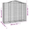 Paniers à gabions arqués 4 pcs 200x50x160/180 cm Fer galvanisé 556265556265