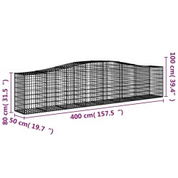 Paniers à gabions arqués 3 pcs 400x50x80/100 cm Fer galvanisé 556267556267