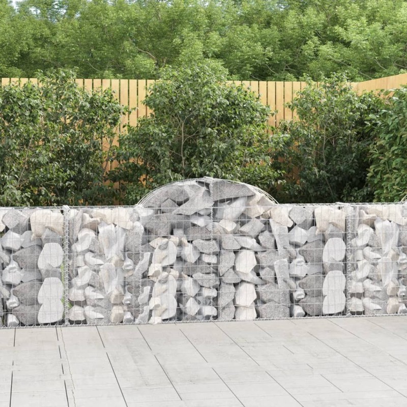 Paniers à gabions arqués 8 pcs 200x30x80/100 cm Fer galvanisé 556269556269
