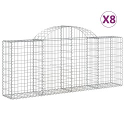 Paniers à gabions arqués 8 pcs 200x30x80/100 cm Fer galvanisé 556269556269