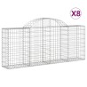 Paniers à gabions arqués 8 pcs 200x30x80/100 cm Fer galvanisé 556269556269