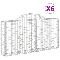 Paniers à gabions arqués 6 pcs 200x30x100/120 cm Fer galvanisé 556270556270