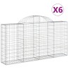 Paniers à gabions arqués 6 pcs 200x30x100/120 cm Fer galvanisé 556270556270