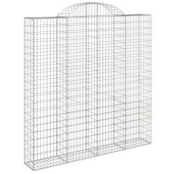 Paniers à gabions arqués 2 pcs 200x30x200/220 cm fer galvanisé 556271556271