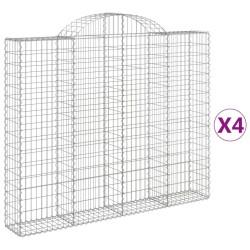 Paniers à gabions arqués 4 pcs 200x30x160/180 cm Fer galvanisé 556273556273