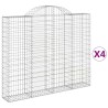Paniers à gabions arqués 4 pcs 200x30x160/180 cm Fer galvanisé 556273556273