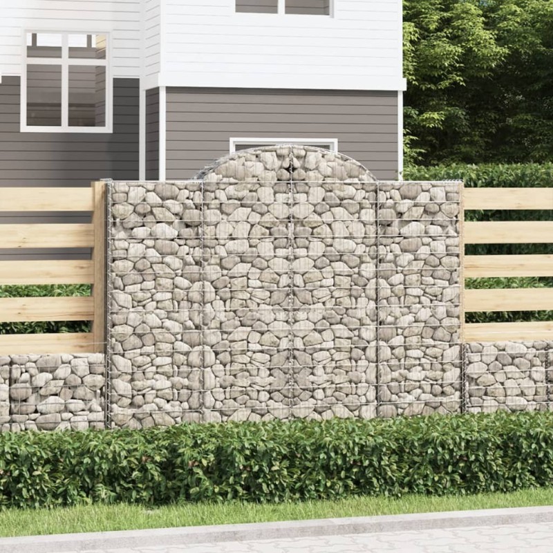 Paniers à gabions arqués 3 pcs 200x30x160/180 cm Fer galvanisé 556274556274