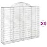 Paniers à gabions arqués 3 pcs 200x30x160/180 cm Fer galvanisé 556274556274