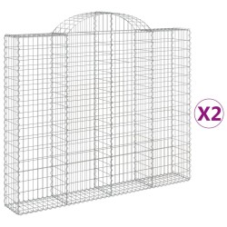 Paniers à gabions arqués 2 pcs 200x30x160/180 cm Fer galvanisé 556275556275