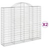 Paniers à gabions arqués 2 pcs 200x30x160/180 cm Fer galvanisé 556275556275