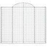 Paniers à gabions arqués 2 pcs 200x30x160/180 cm Fer galvanisé 556275556275